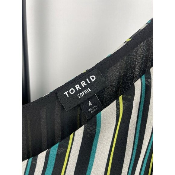 Torrid Sophie Multicolor Stripe Sleeveless Flowy Blouse Top Size 4X - Picture 5 of 6